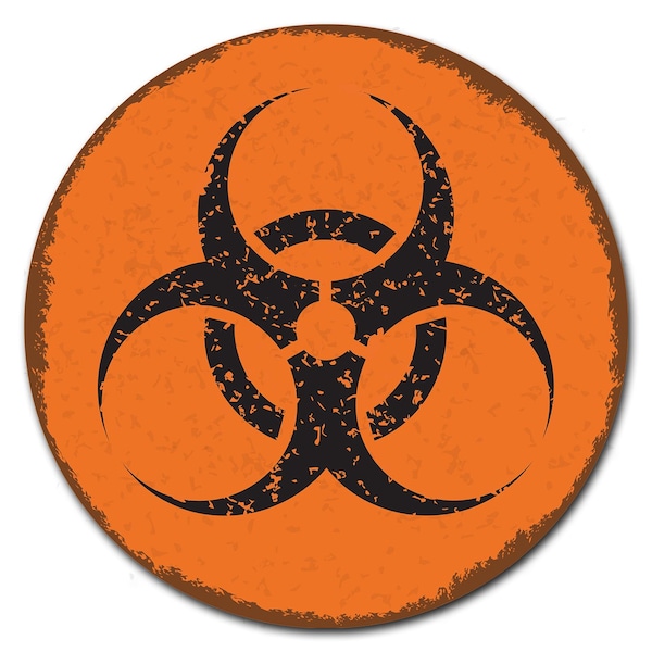 24 in Height, 0.01 in Width, Vinyl, D-24-CIR-Biohazard, D-24-CIR-Biohazard